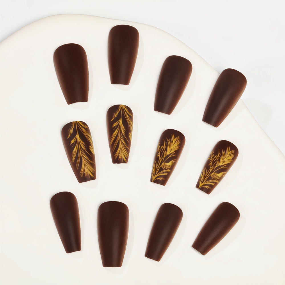 Dark Brown European And American Style Nail Tips photo 2