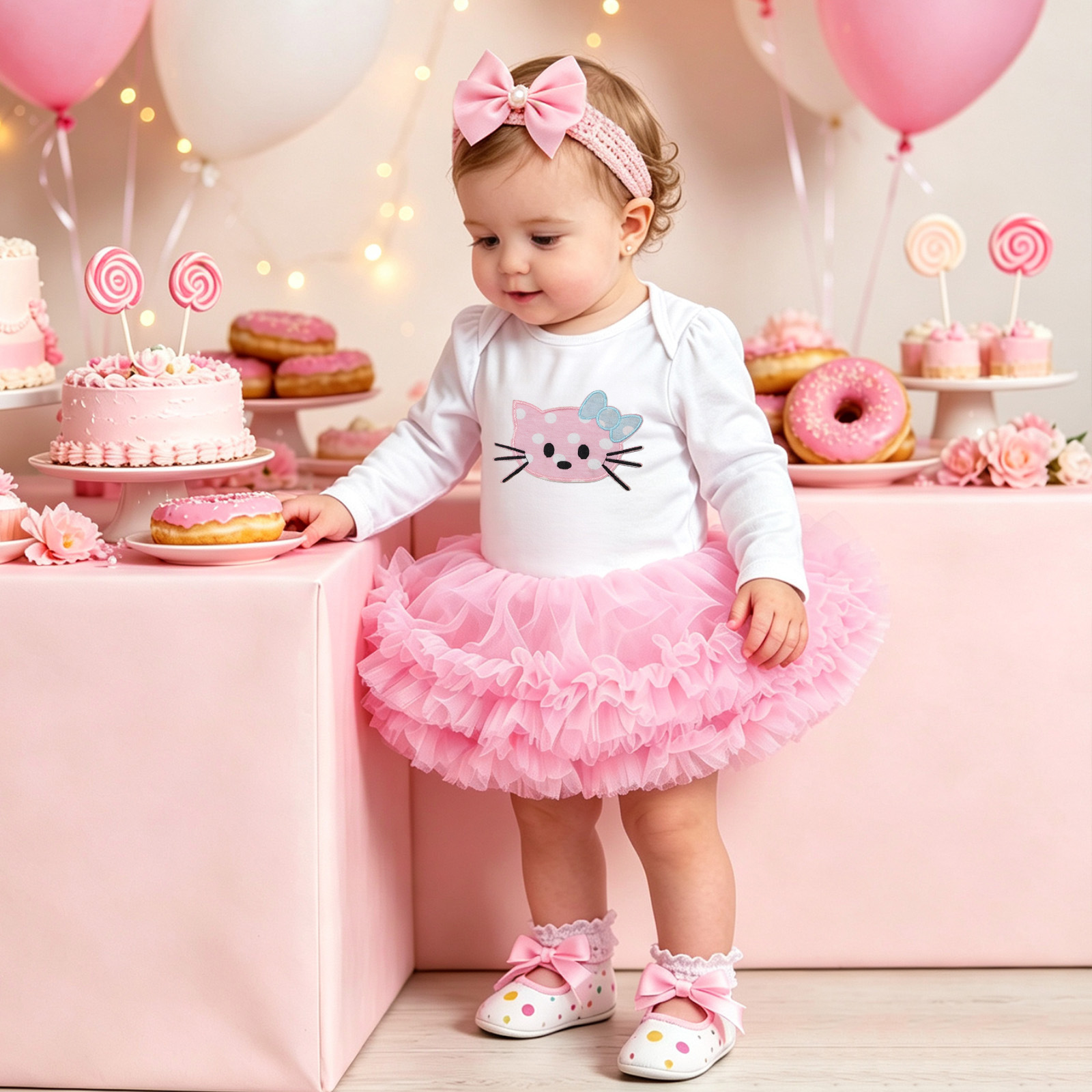 Crown-shaped Tutu Skirt With Mesh And Headband Plus Shoes photo 2