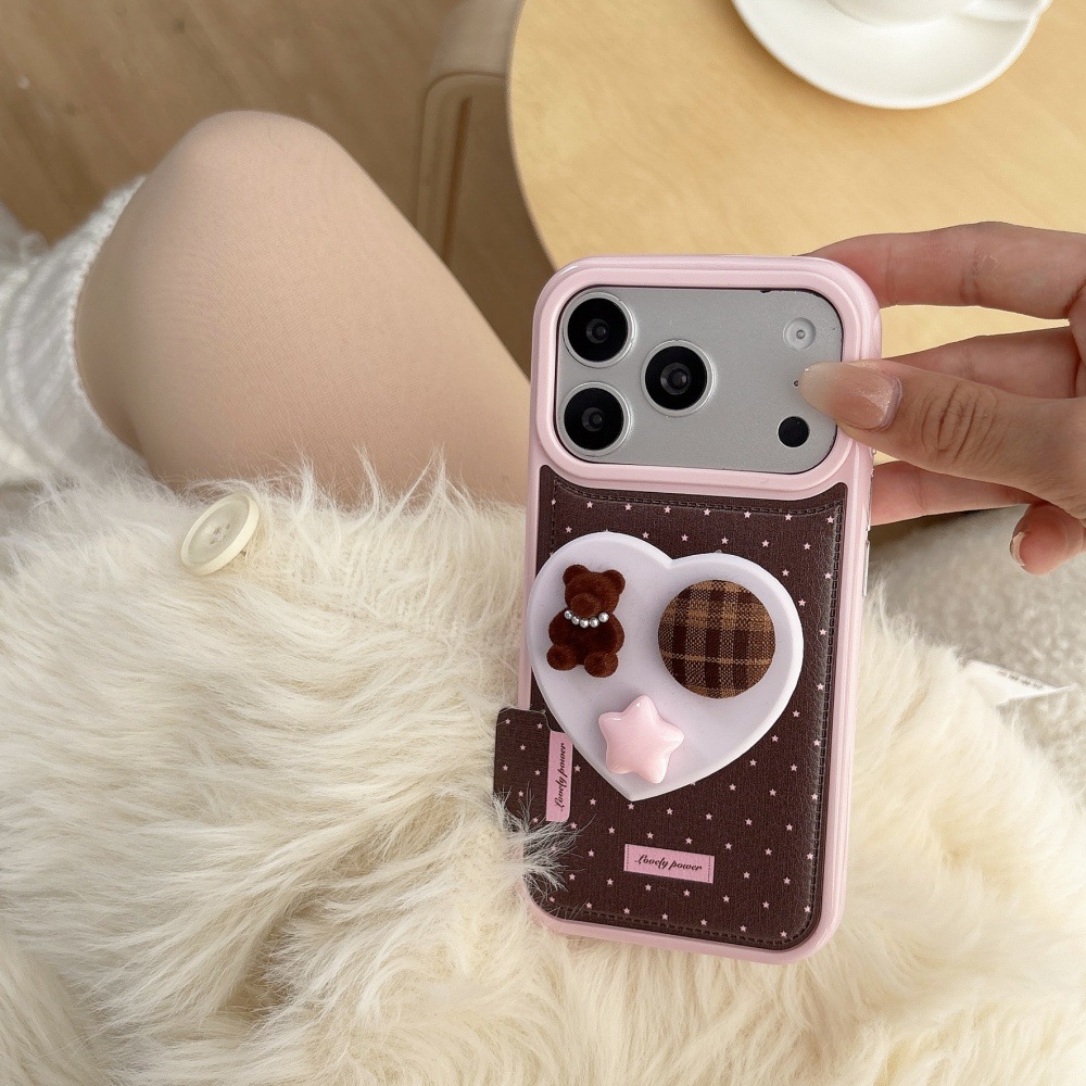 Cartoon Polka-dot Star Stand Phone Case photo 4