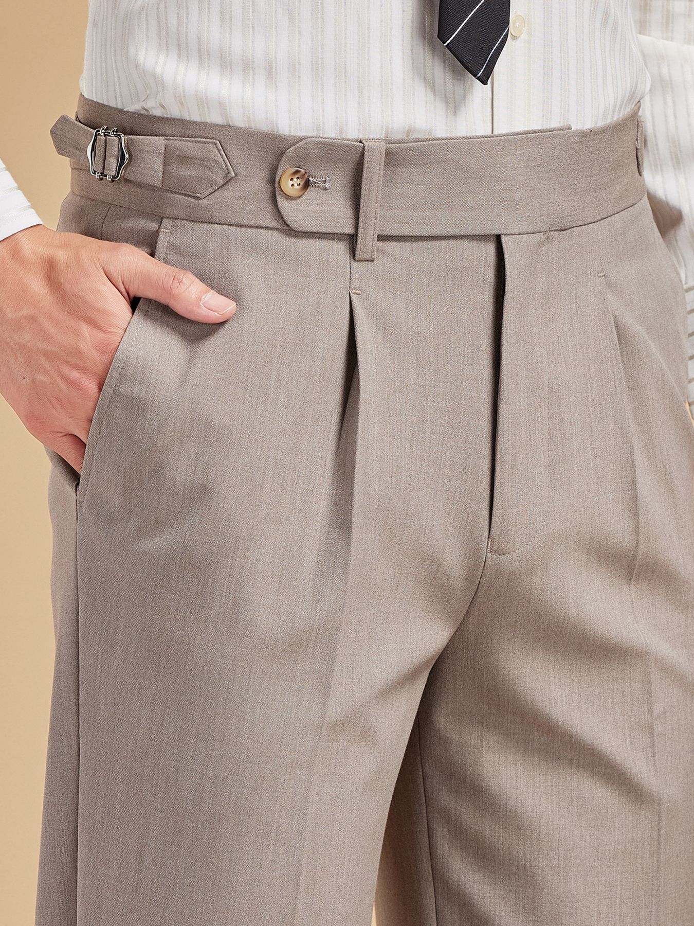 High-waisted Suit Wrinkle-free Casual Trousers Straight-leg Pants photo 2