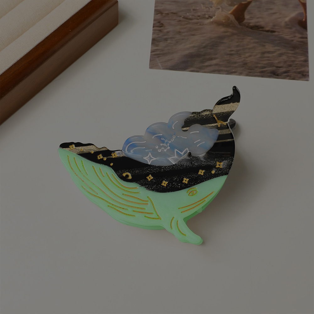 Noctilucent Cloud And Whale Cute Back-of-head Hair Clip photo 5