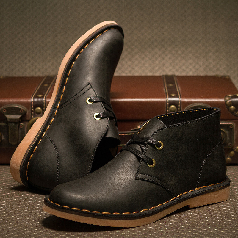Second-layer Crazy Horse Leather Desert Boots Cross-border Vintage Mens Leather Boots photo 2