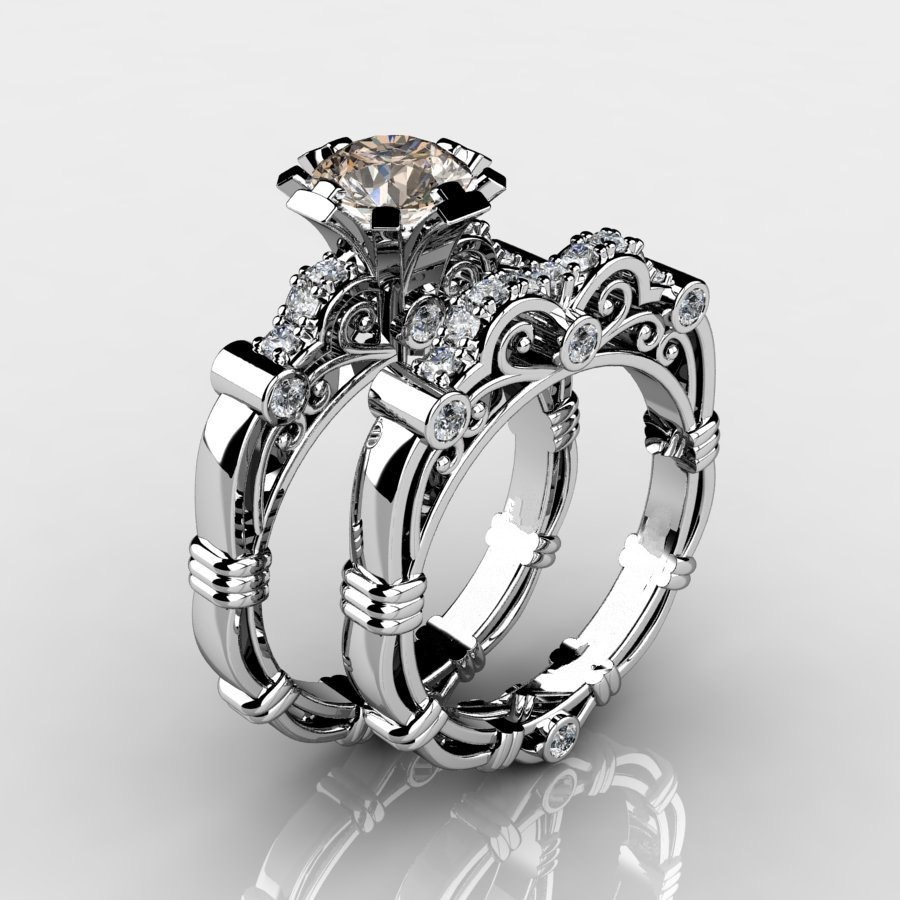 Retro-style Creative Engagement Rings For Couples In Europe And The US photo 5