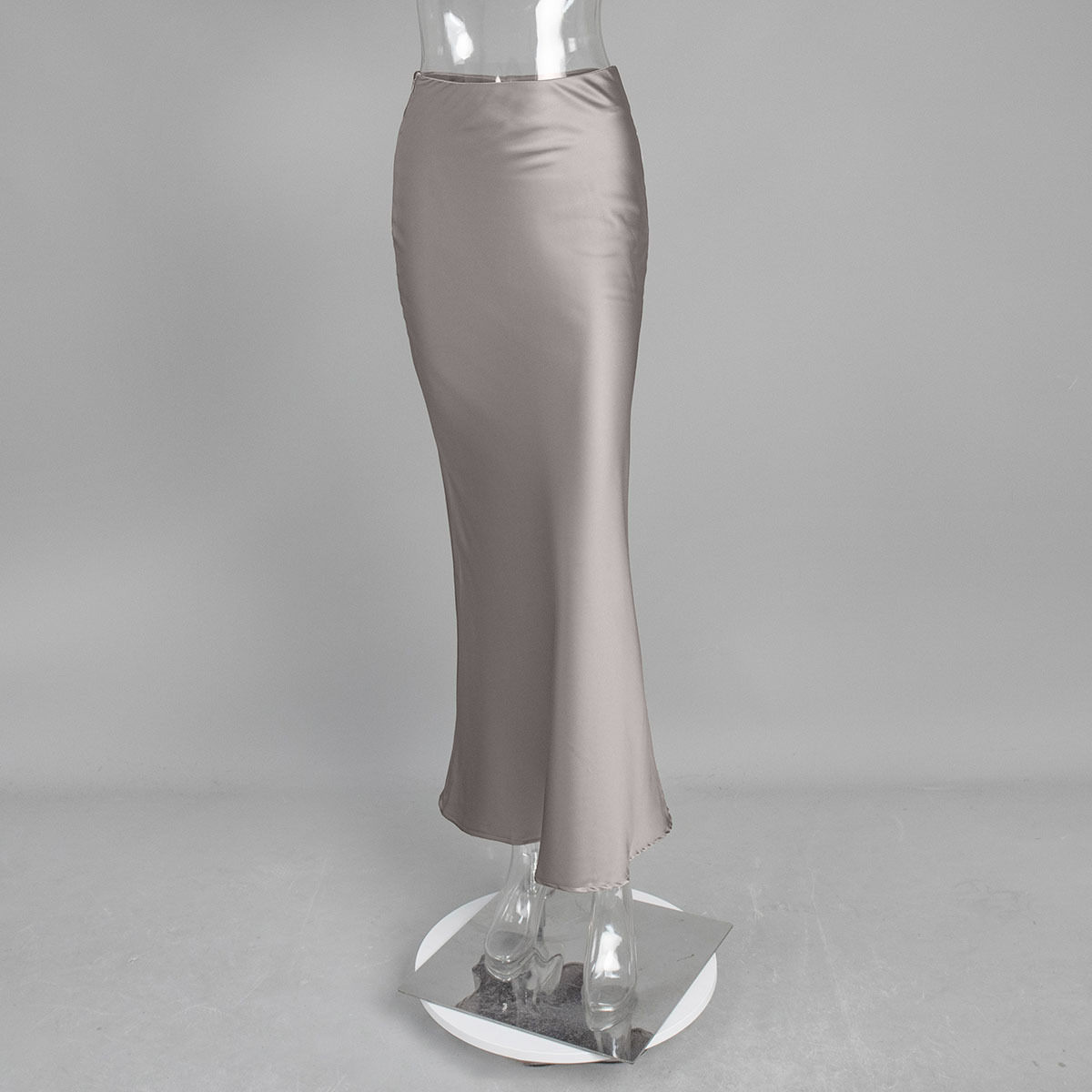 Women's Spring Satin And Velvet Long Skirt photo 5