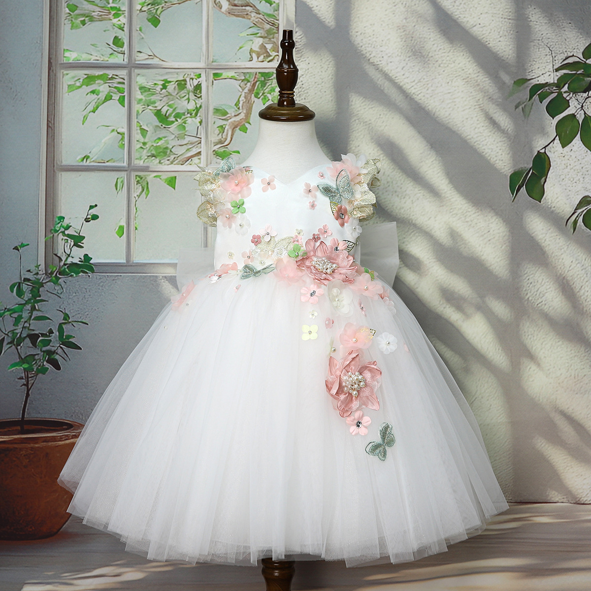Three-dimensional Floral Tulle Princess Dress photo 2