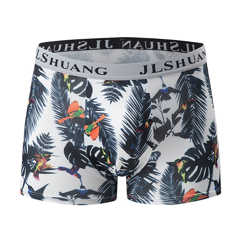 4-Pack Mens Fashionable Boxer Briefs With Floral Print photo 2
