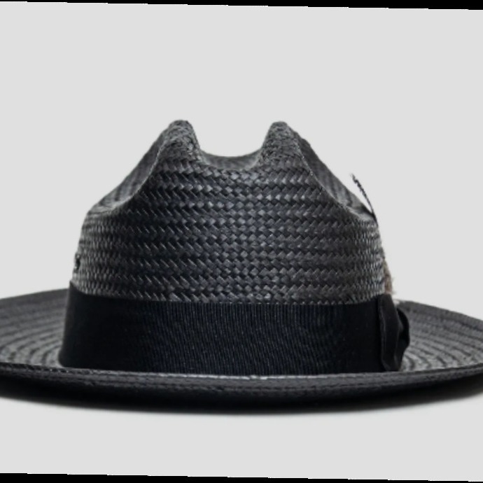 Solid-color Denim-style Straw Hat With Embellishments photo 6