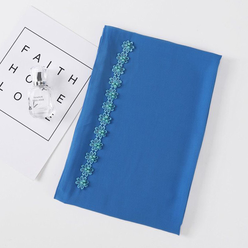 Pearl Chiffon Nail Pearl Decorative Headscarf photo 6