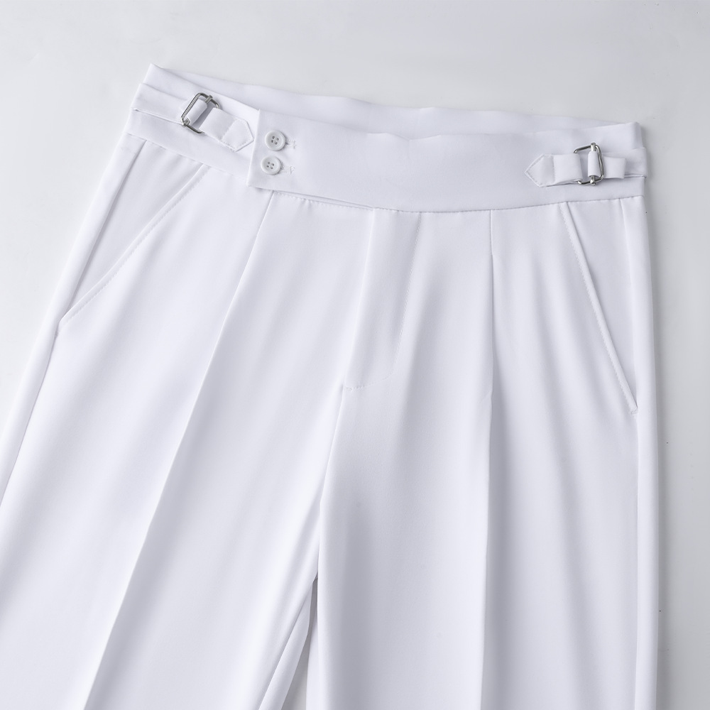Adjustable Waist Non-Iron Men's Pants Lightweight Business Gentleman Straight-Leg Trousers photo 6