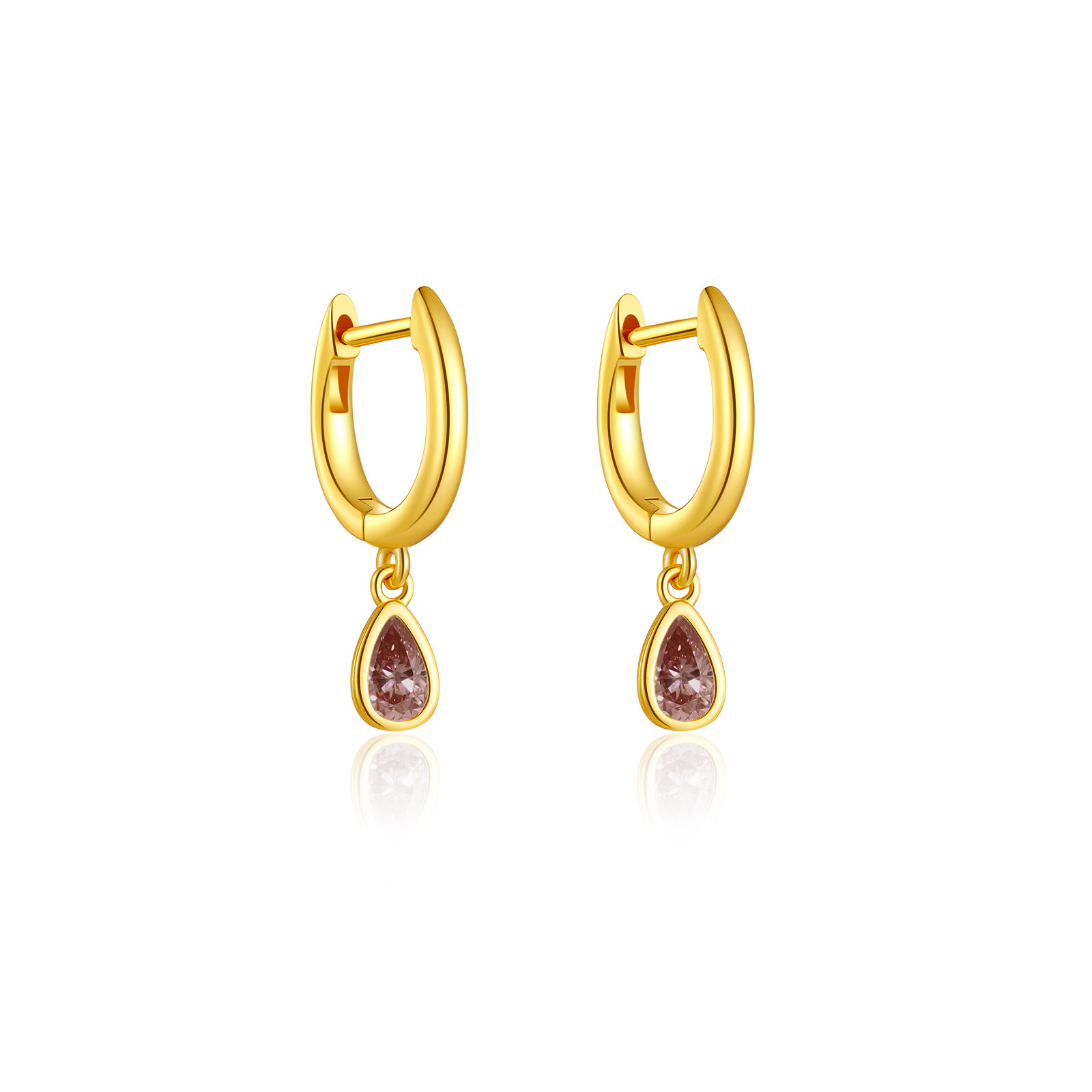 S925 Sterling Silver Earrings Colorful Pear-shaped Long Graceful And Fashionable Zircon Jewelry Earrings photo 7