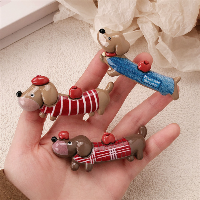 New Funny Animal Hair Clips For Dachshund PuppiesWomen's photo 6