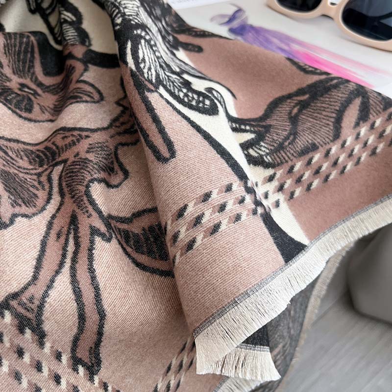Retro Autumnwinter Double-sided Thickened Scarf photo 8
