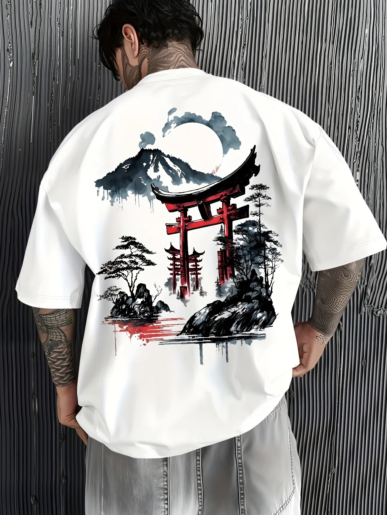 Loose Cotton Ink Print T Shirt photo 4