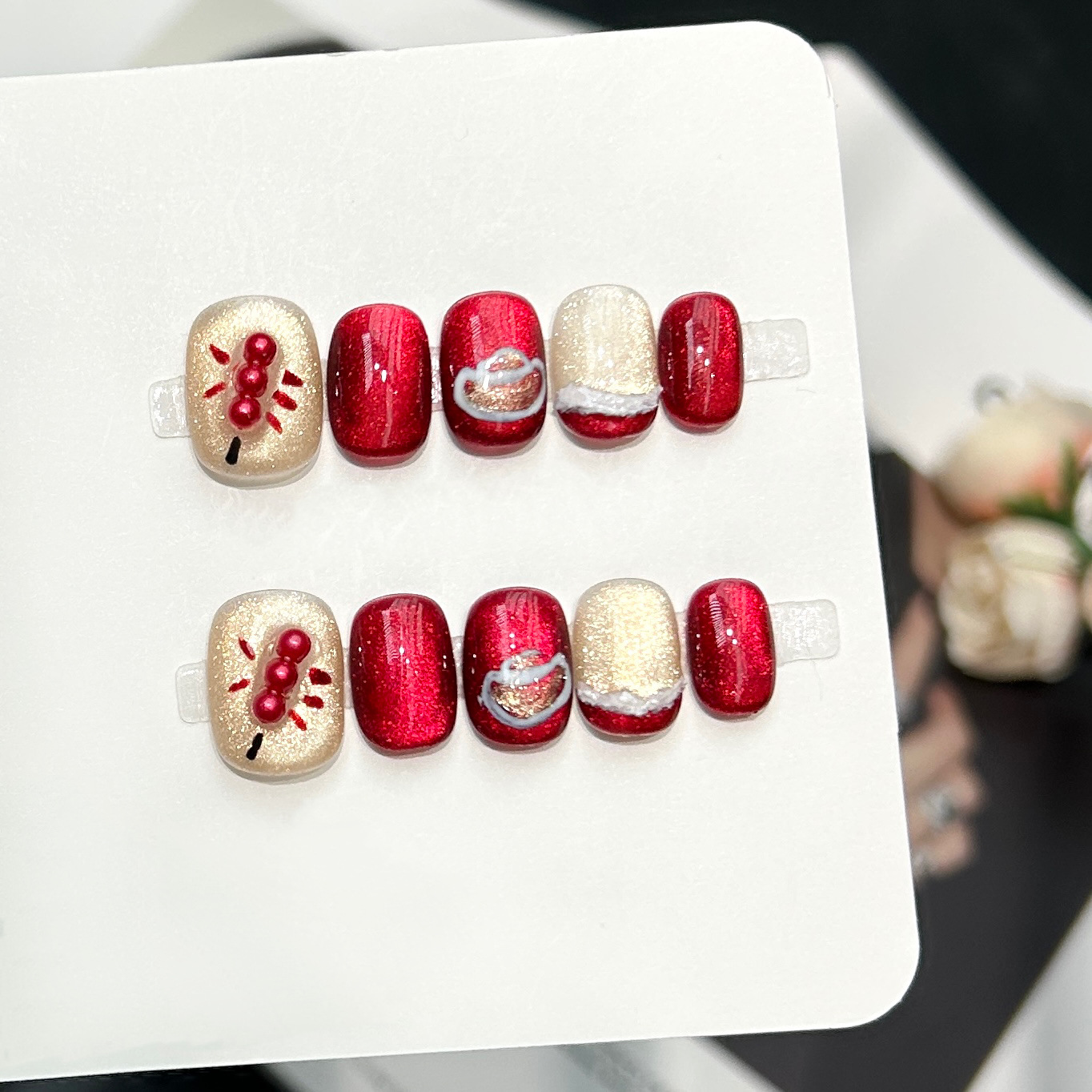 Removable Daily Style Advanced Hand-made Manicure Fake Nail Patch photo 4