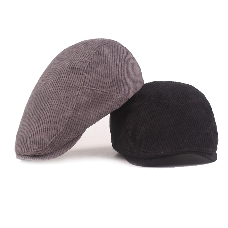 Striped Mens Warm Peaked Cap For Autumn And Winter Casual Baseball Cap photo 3