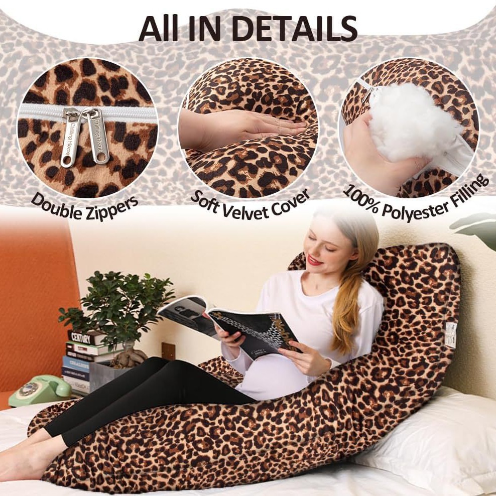 Household Detachable Multi-purpose Leopard-print Pillow photo 2