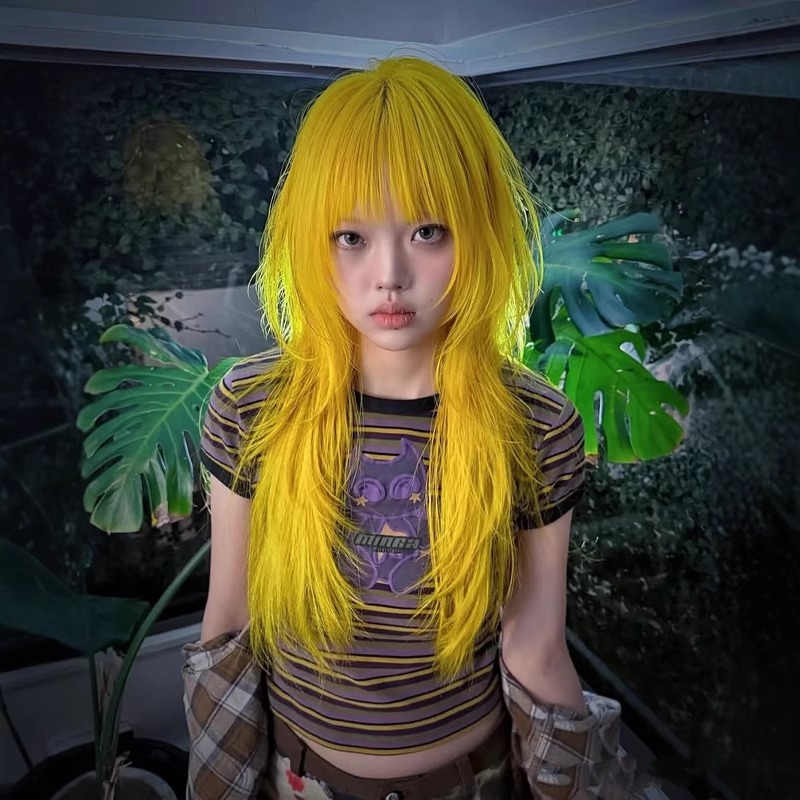 Creative Solid Color High-end Cute Full-head Wig photo 6
