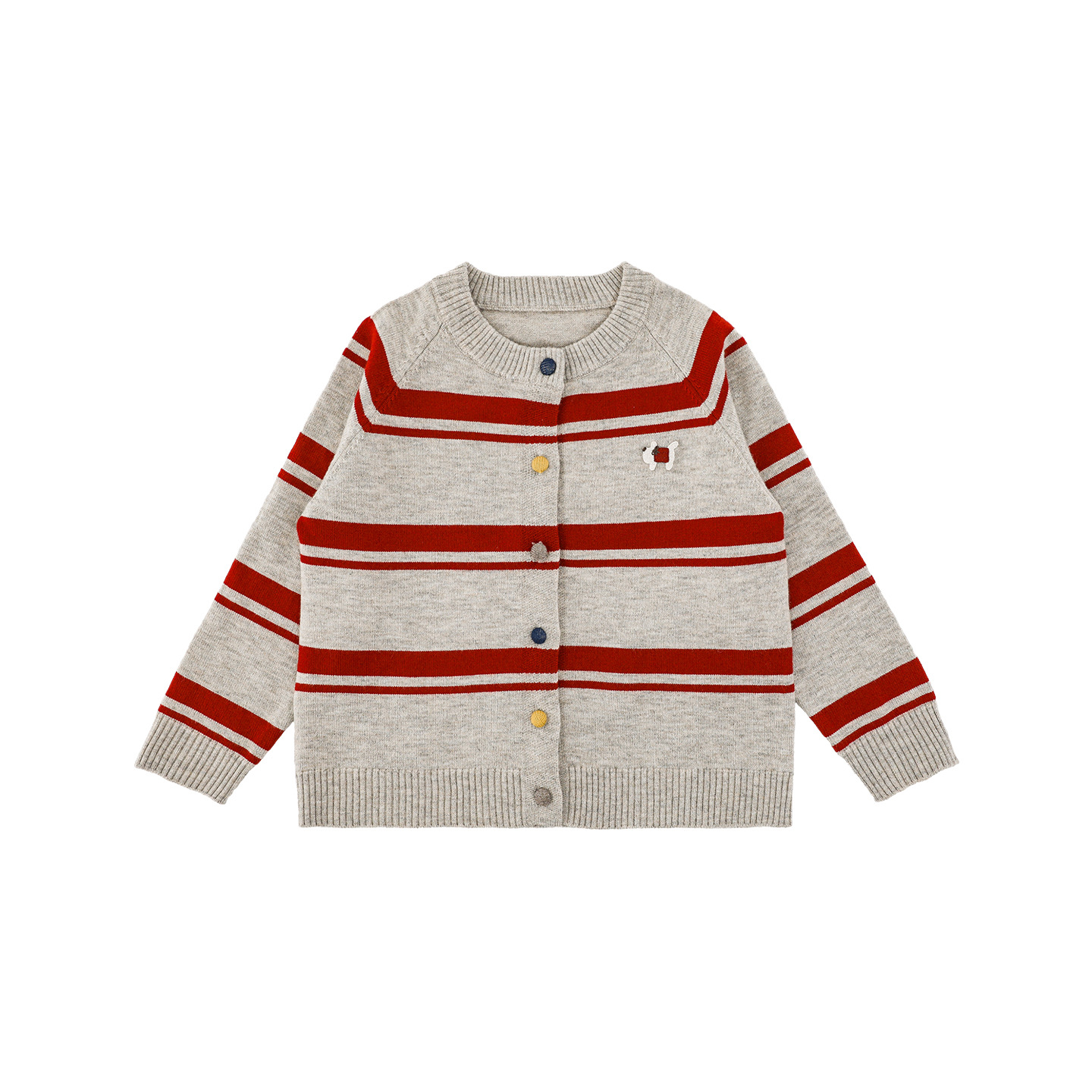 Girls' Striped Solid-color Cardigan Sweater photo 4