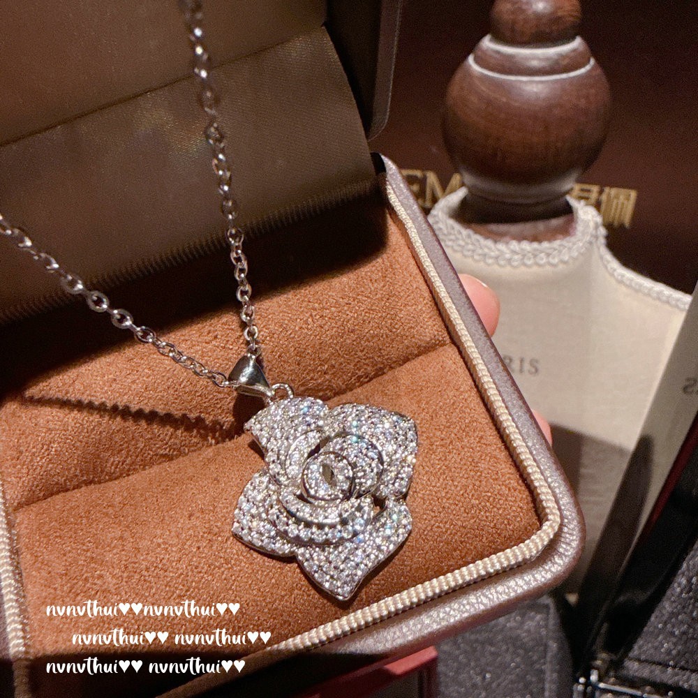 Fog Color Enchantress Camellia Gemstone Necklace Rich Charming Rose Zircon Earrings Bracelet Suit photo 5