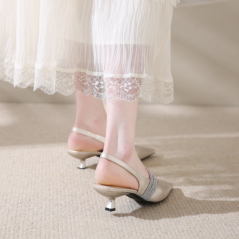 Elegant Rhinestone Stiletto Peep-toe Sandals photo 5
