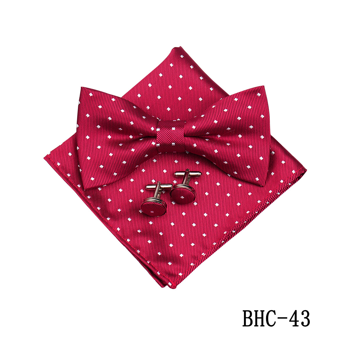 Mens Paisley Bow Tie Pocket Square And Cufflinks photo 7