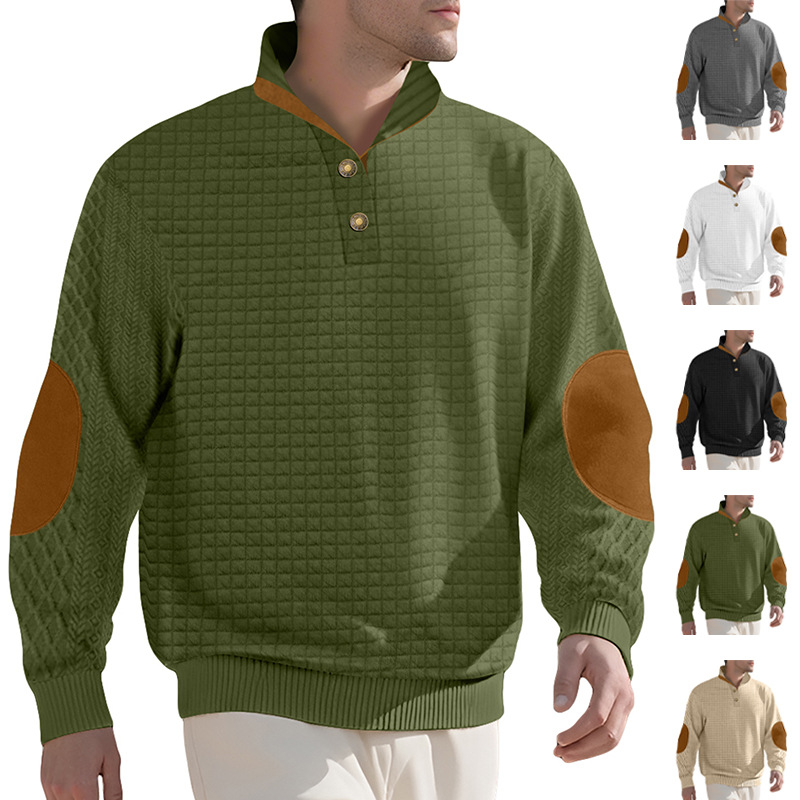 Men's Jacquard Knitted Casual Hoodie With A Stand-up Collar photo 8
