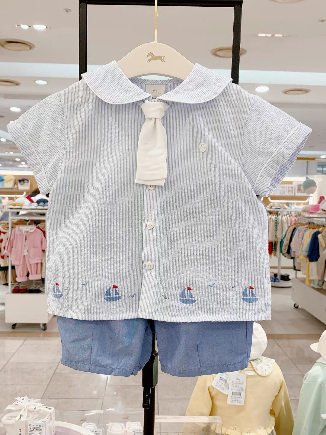 Summer New Arrival Kids' Korean-style Navy-collar Casual Set photo 6