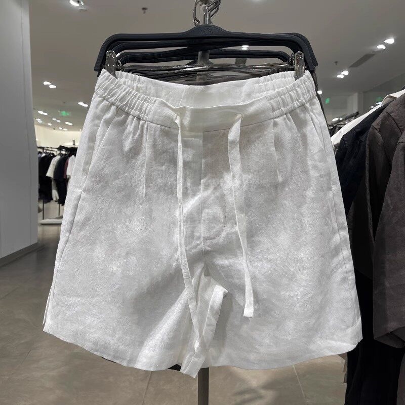 Elastic-waist Casual Loose-fit Linen Shorts photo 5