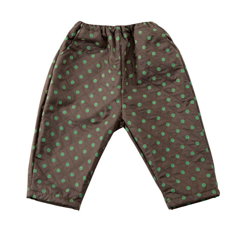 Warm Polka Dot Fleece Polyester Kids Pants photo 5