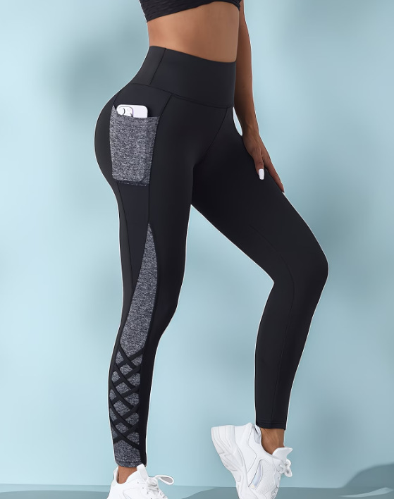 European And American High-waisted Skinny Pants With Zippered Pockets Suitable For Running And Outdoor Activities photo 4