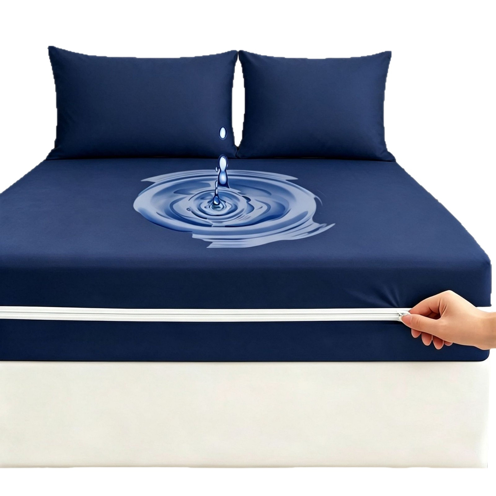 Six-sided Fully Enclosed Zippered Waterproof And Leak-proof Fitted Bed Sheet photo 4