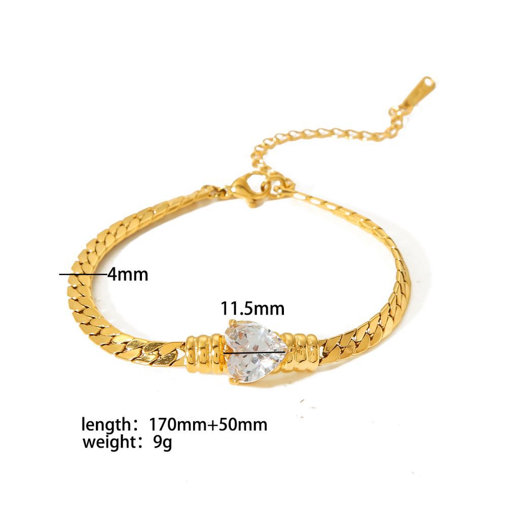 European And American Stainless Steel Zircon Bracelet photo 4