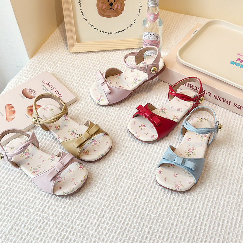 Summer New Korean-style Girls Princess Shoes With A Bow And A Strap Across The Foot photo 7