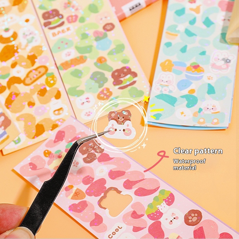 Stickers Cute Laser Journal Stickers PVC Waterproof Notebook Stickers DIY Stickers Suit photo 2