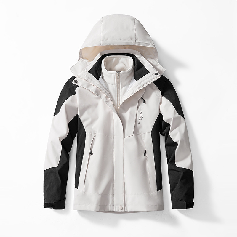 3-in-1 Mink-velvet Liner Two-piece Set Detachable Warm And Windproof Shell Jacket photo 1