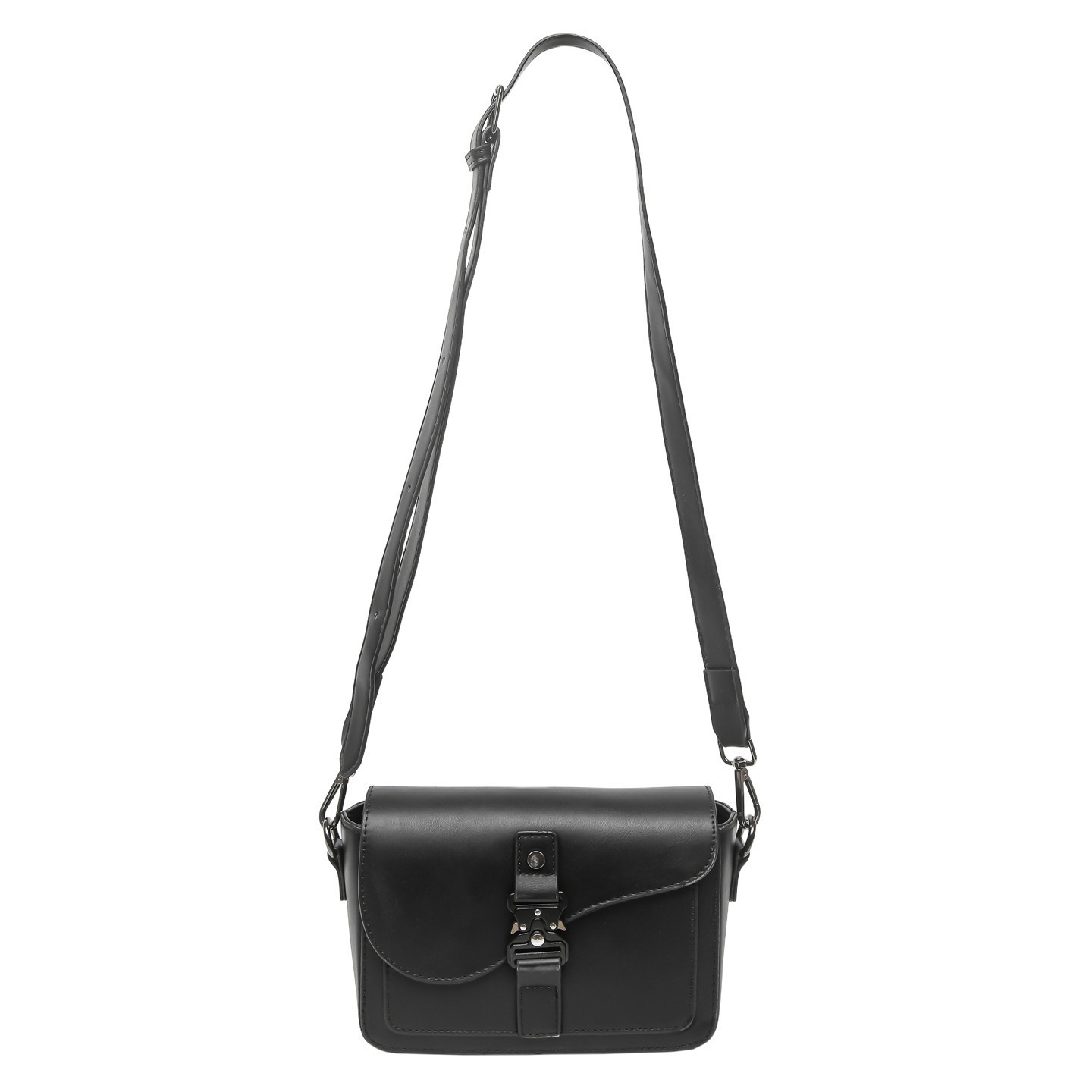 PU Leather Mini Crossbody Bag, Japanese And Korean Style, Minimalist Solid Color, Unisex photo 2