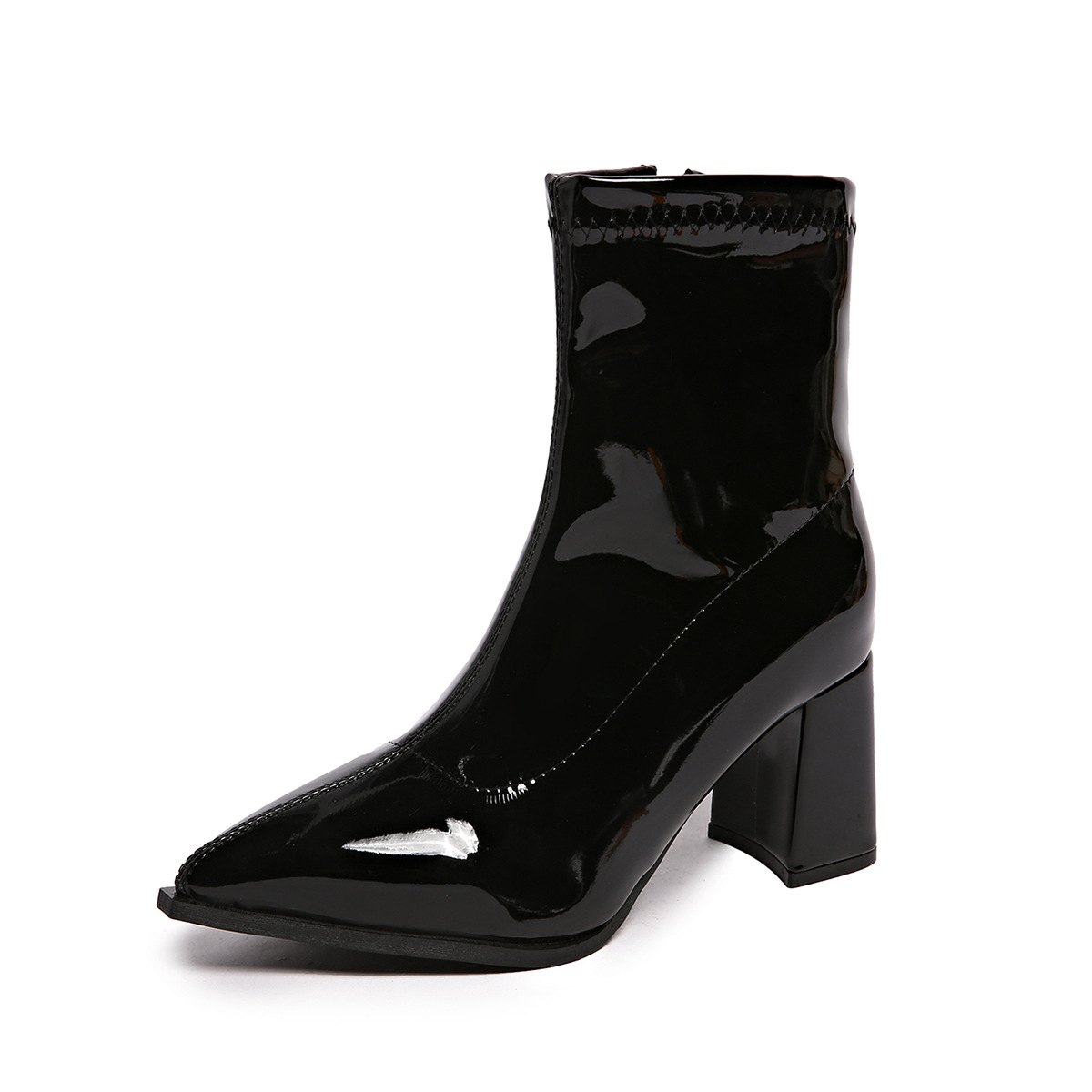Women's Pointed-toe Chunky-heel Ankle Boots photo 7