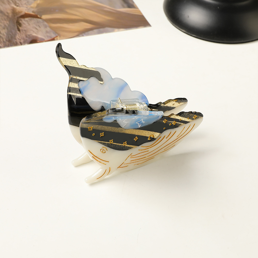 Noctilucent Cloud And Whale Cute Back-of-head Hair Clip photo 3
