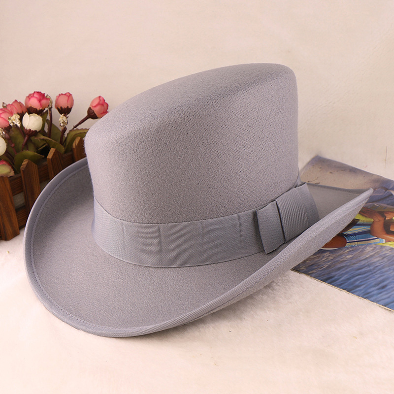 Womens Fashionable Rolled-brim Felt Wool Hat photo 8