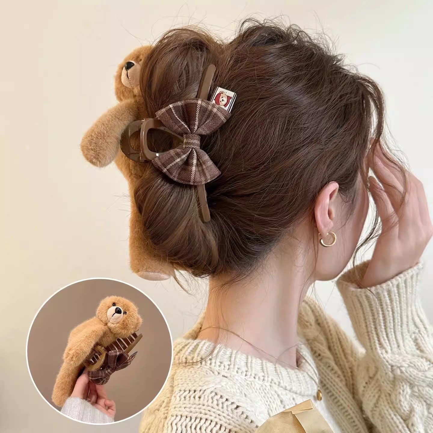 Cute Lying Bear Headband Creative And Fun Plush photo 2