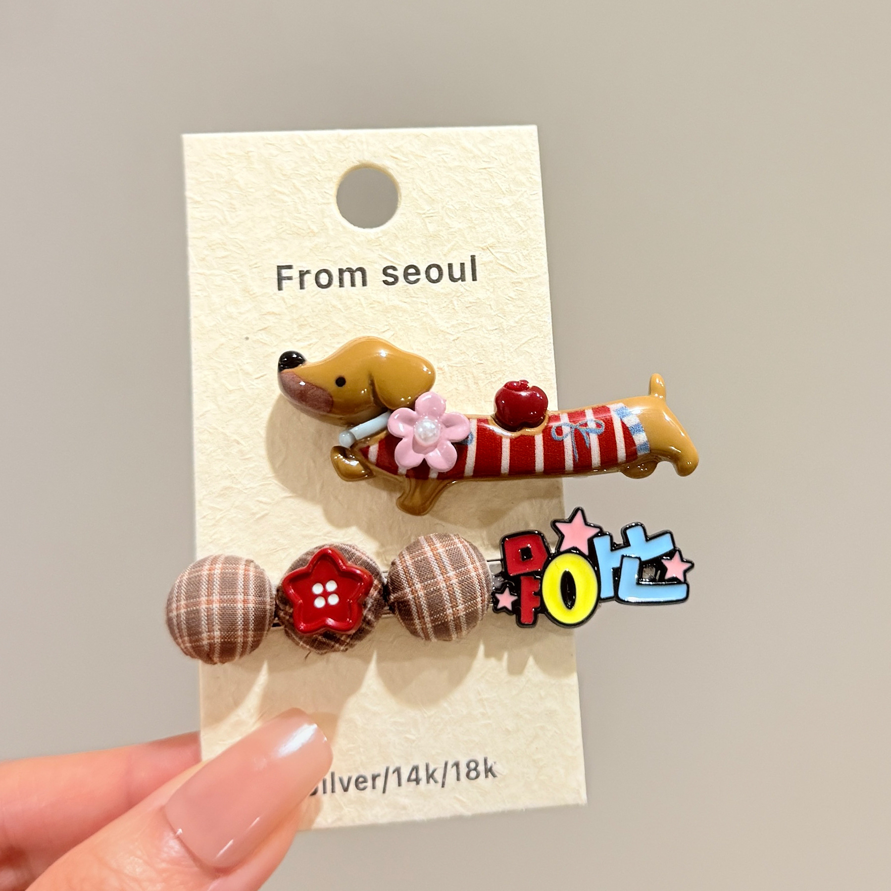 Cartoon Dachshund Hair Clip For Women photo 1