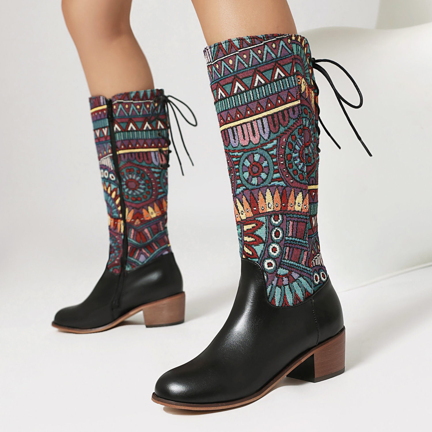 High-jacquard Ethnic-style Ribbon, YunnanMyanmar-inspired Boots photo 3