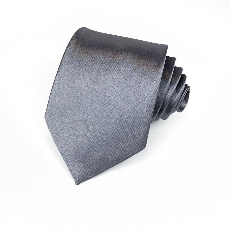 Mens 8cm Hand-Tied Tie Solid Color Tie Plain Color photo 8