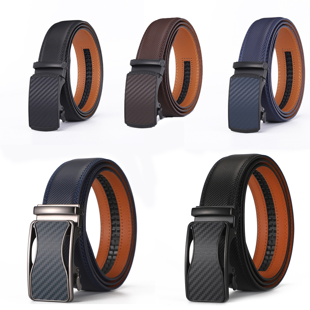 Mens Second-layer Leather Belt With Automatic Buckle photo 1