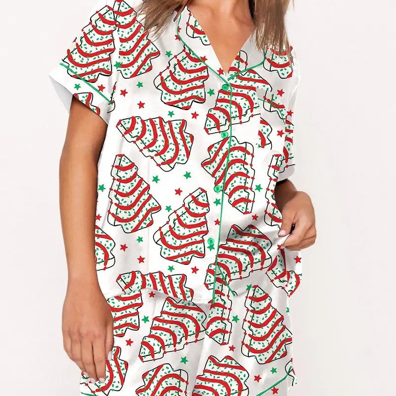 Casual Plus Size Temperament Christmas Tree Printing Suit photo 4