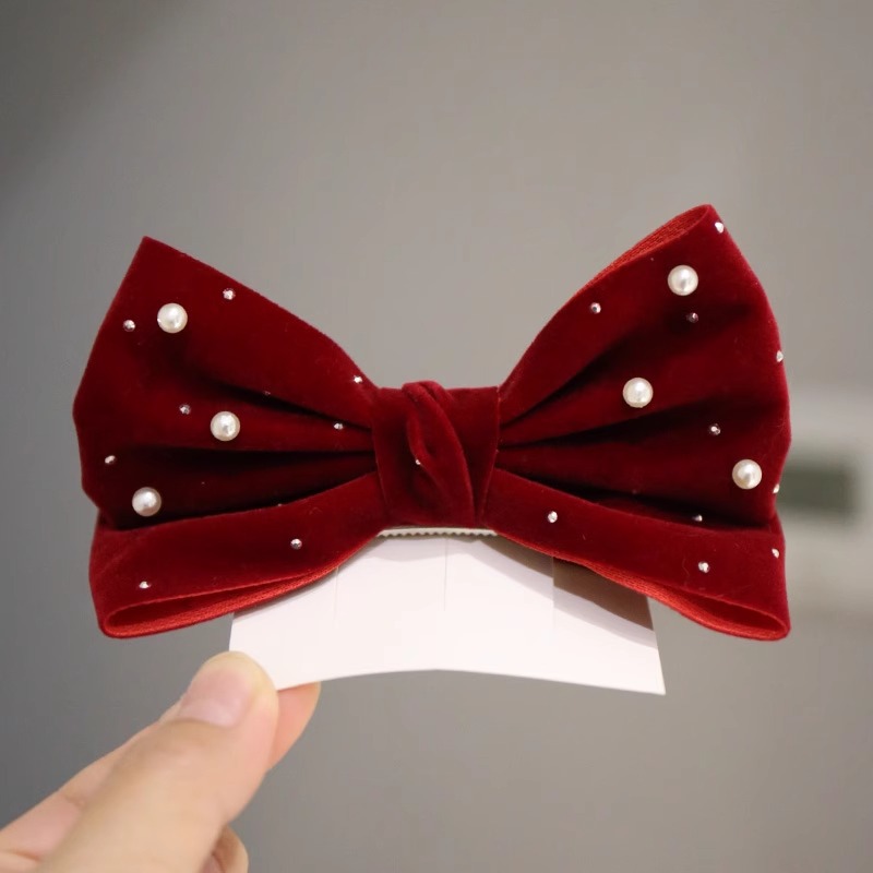 SpringSummer Kids Hair Clip With Three-Dimensional Pearl Big Bow photo 3