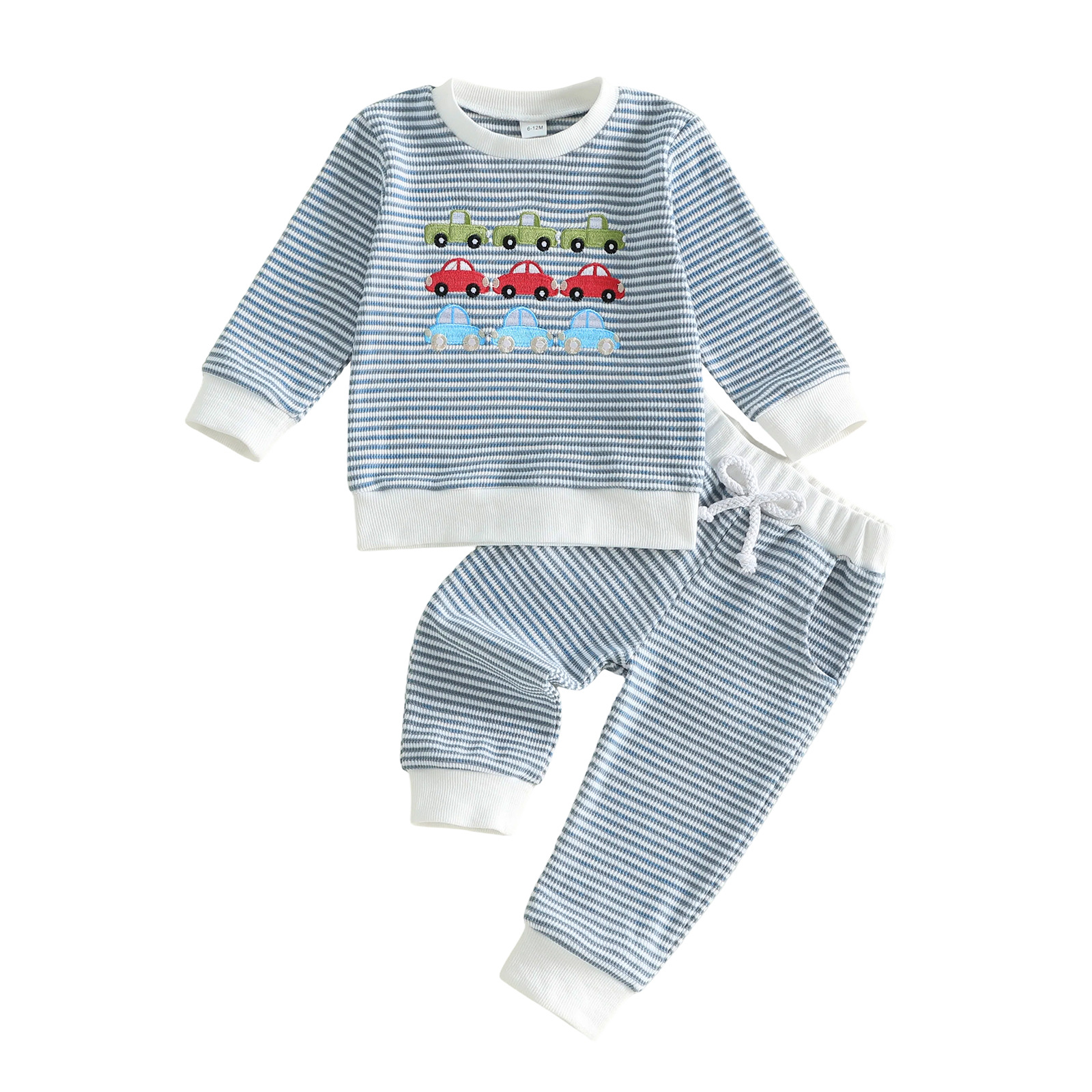 Long-sleeve Hoodie Waffle-knit Trousers Two-piece Set photo 2