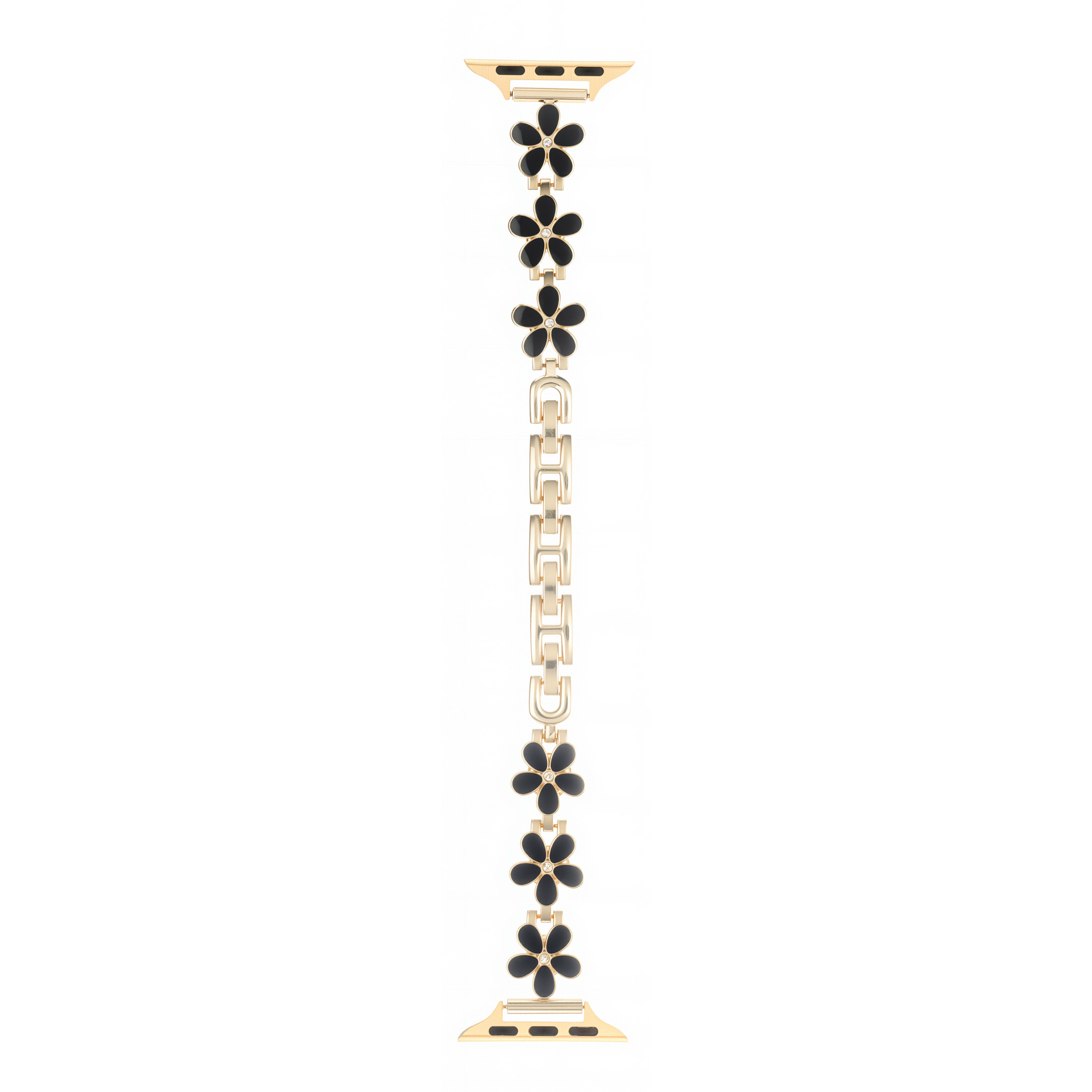 Five-petal Flower Pattern With Gold-embossed Resin And Metal Bracelet Strap photo 3