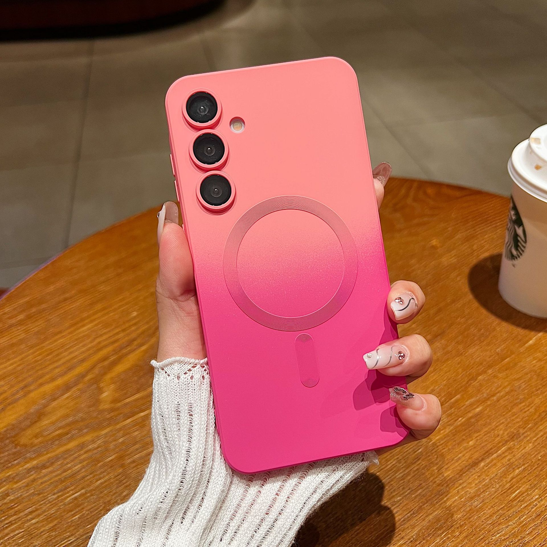 Magnetic Phone Case With A Two-tone Gradient photo 1