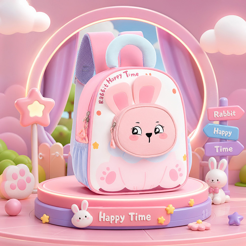 New Cartoon Childrens School Bag Lightweight And Cute For Girls photo 7